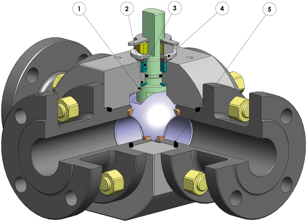 Válvula de esfera THOR Split Body 3 vias 4 Guarnições PN 16-40 ANSI 150 aço carbono - benefícios - 
