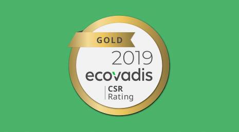 Nova avaliação do EcoVadis 2019: MEDALHA DE OURO